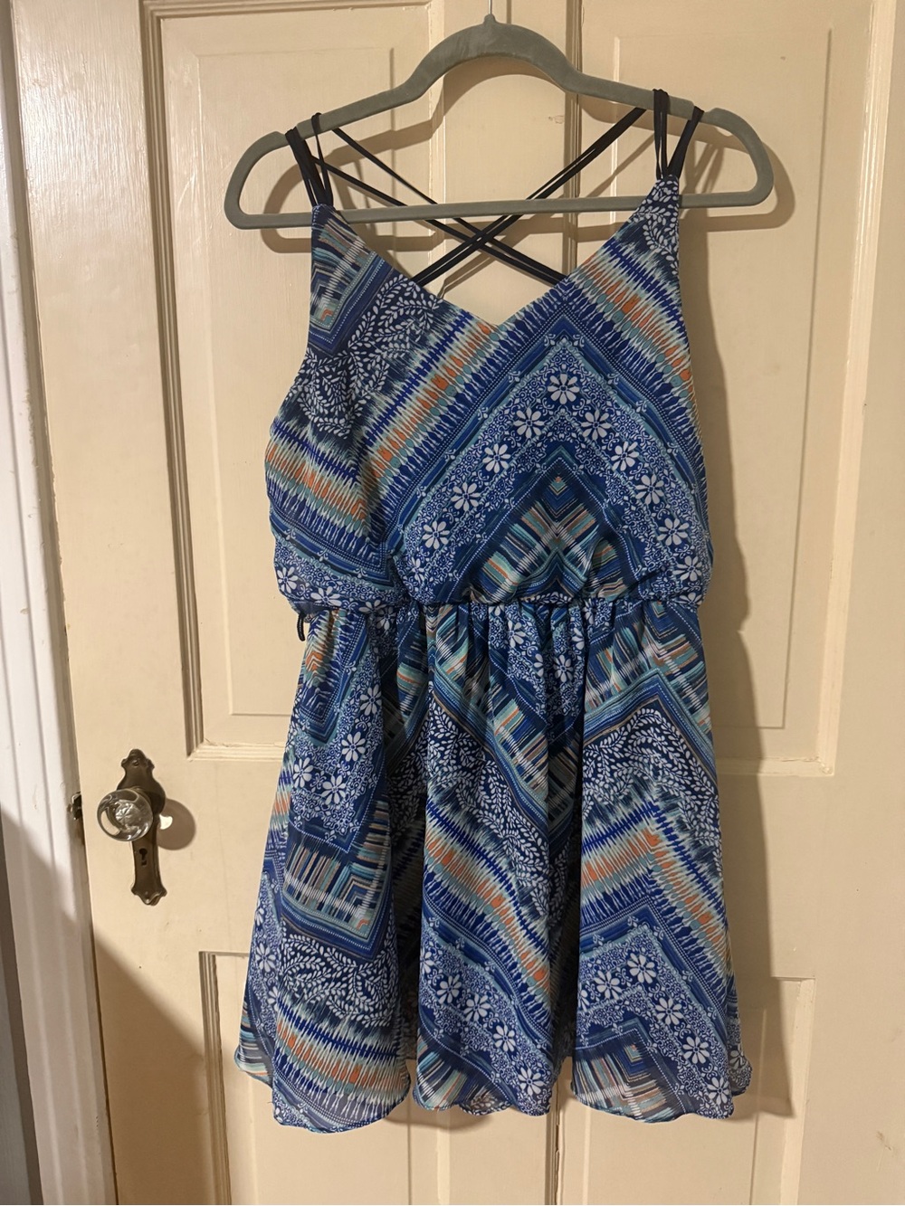 Strappy patterned sundress